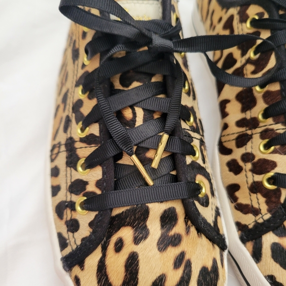 KATE SPADE KEDS. Animal Print Calf Hair Lace-Up Sneakers Kickstart. Size 9 - Picture 10 of 17